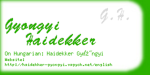 gyongyi haidekker business card